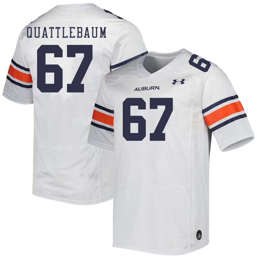 Men #67 Jacob Quattlebaum Auburn Tigers College Football Jerseys Stitched-White